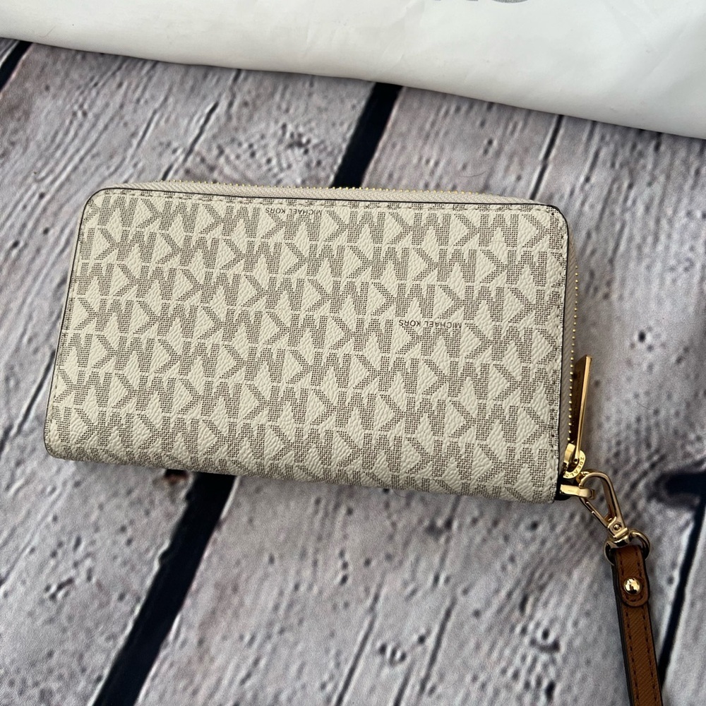 NWOT MICHAEL KORS Jet Set Large Signature Logo Shoulder Bag and wallet - Picture 9 of 14